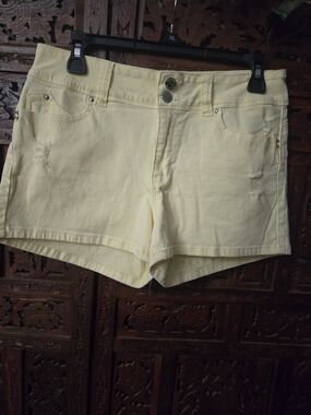 YMIJEANS Pale Yellow Denim Shorts